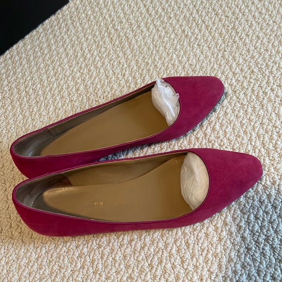 Talbots Raspberry Pink Pointed Toe Ballet Flats - Picture 1 of 5